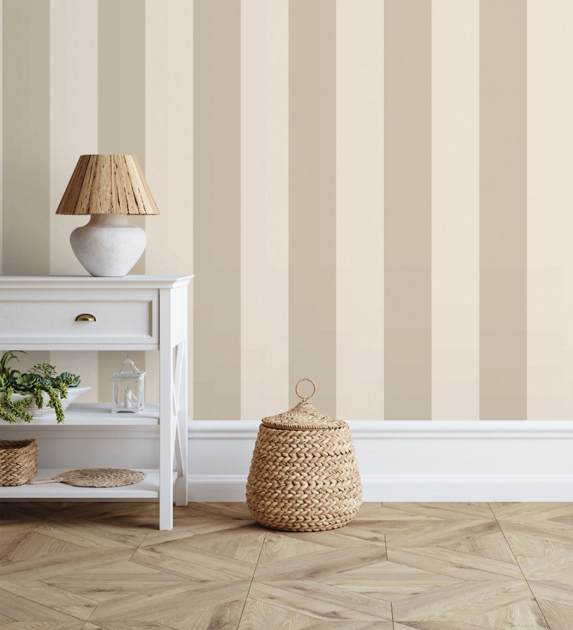 Papel pintado rayas beige y crema  Avalon Stripe 683621