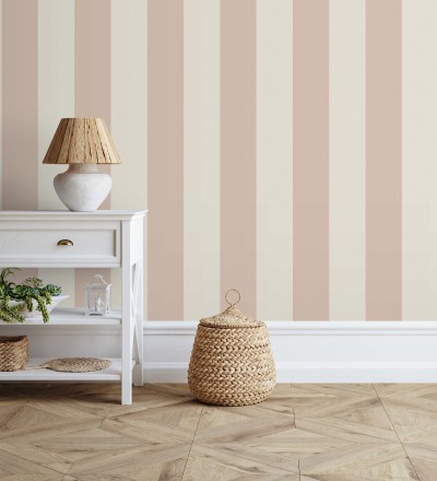 Papel pintado rayas rosa y blanco Avalon Stripe 683624