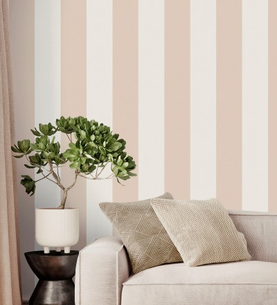 Papel pintado rayas rosa y blanco Avalon Stripe 683624