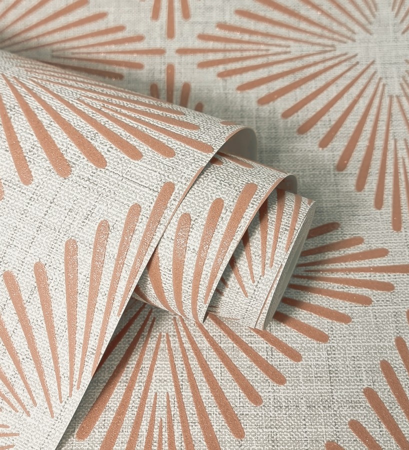 Papel pintado de rombos color cobre estilo Art Déco  Polaris Diamond 683626