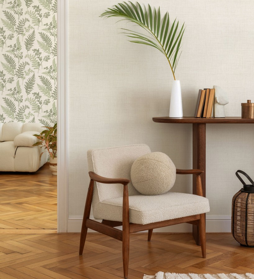 Papel pintado efecto lino fondo color natural textura en relieve blando  Neville Texture 683628