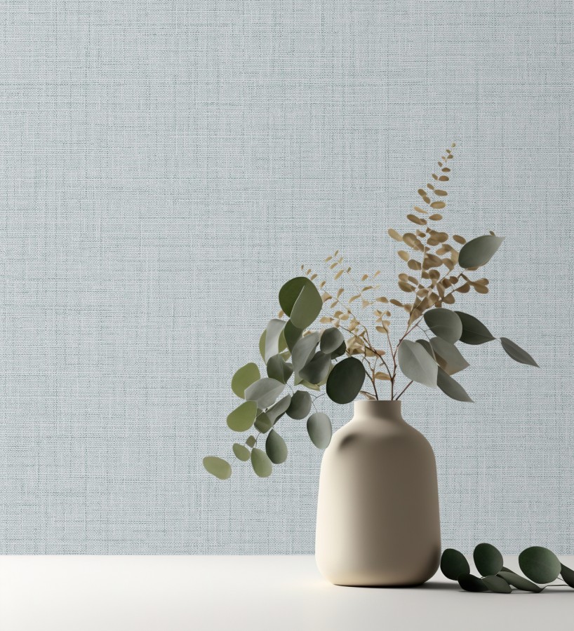 Papel pintado efecto lino fondo azul claro textura en relieve blando  Neville Texture 683633
