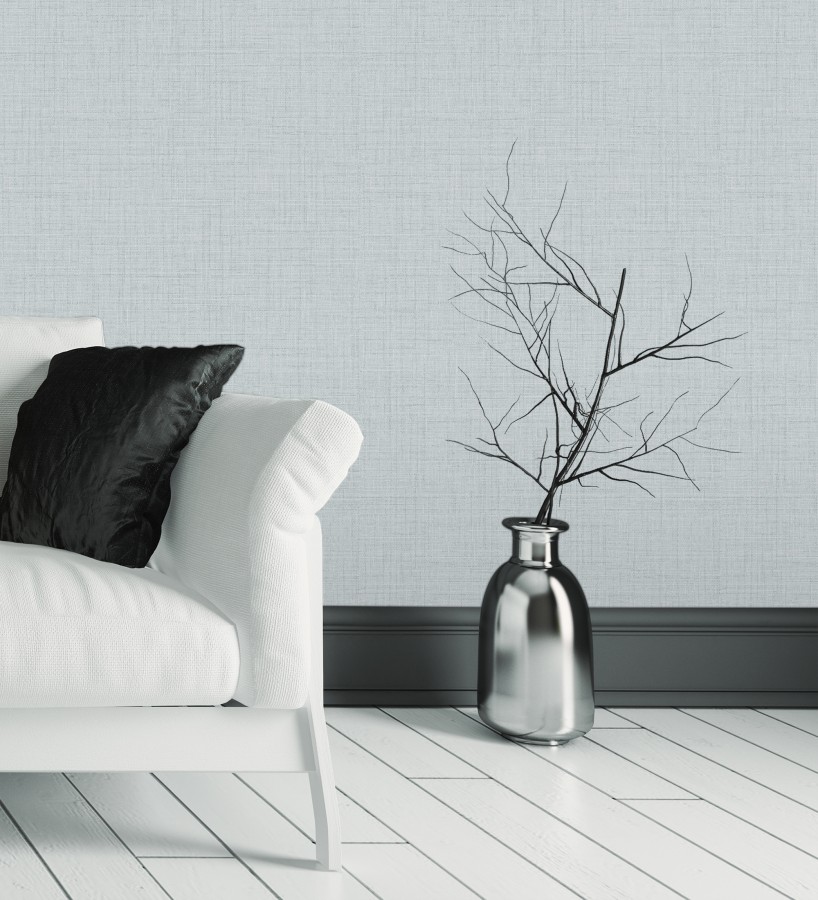 Papel pintado efecto lino fondo azul claro textura en relieve blando  Neville Texture 683633