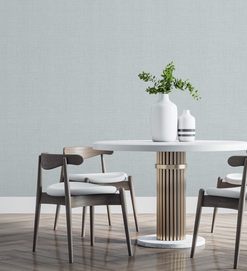 Papel pintado efecto lino fondo azul claro textura en relieve blando  Neville Texture 683633