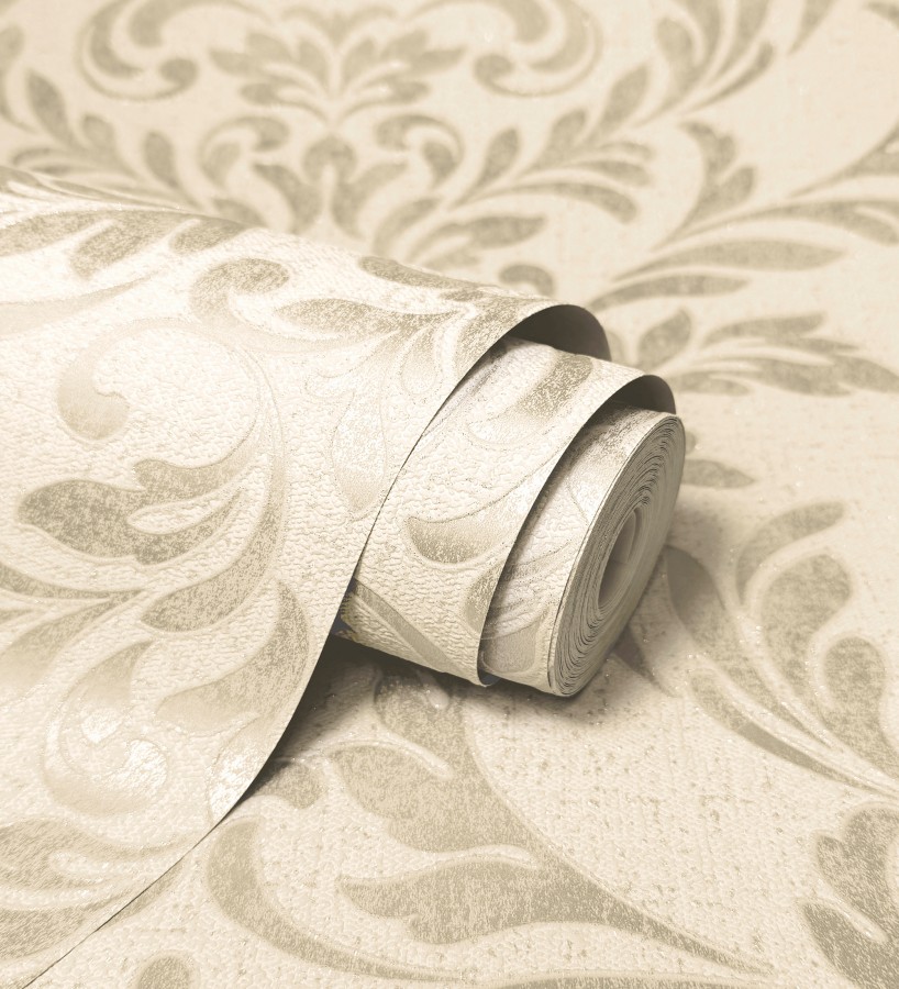 Papel pintado damasco color dorado en relieve  Verona Romantic 683636
