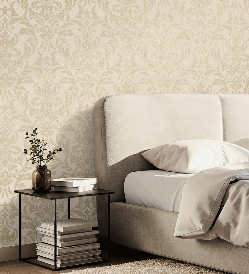 Papel pintado damasco color dorado en relieve  Verona Romantic 683636