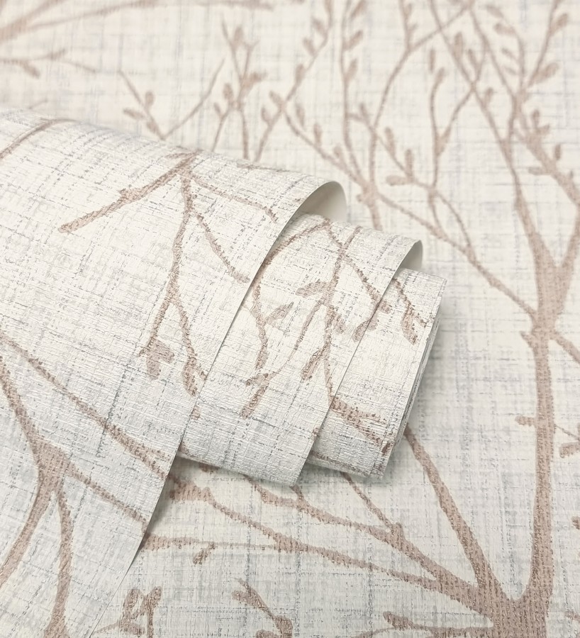 Papel pintado de ramas estilo nórdico tonos claros  Oregon Arboreal 683637
