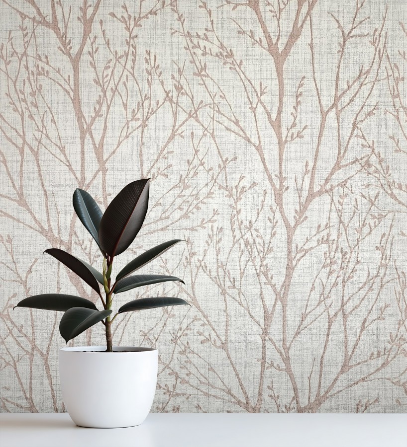 Papel pintado de ramas estilo nórdico tonos claros  Oregon Arboreal 683637