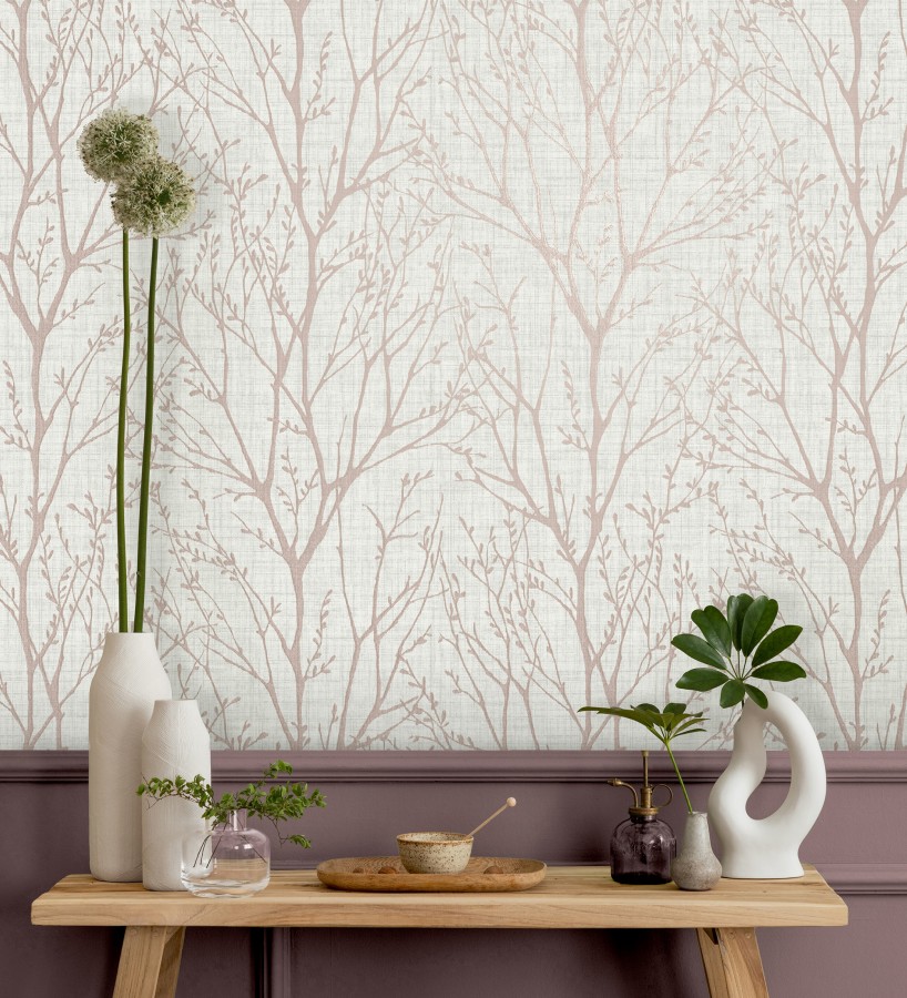 Papel pintado de ramas estilo nórdico tonos claros  Oregon Arboreal 683637