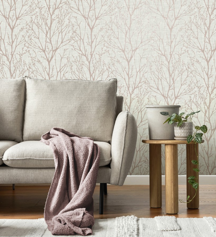 Papel pintado de ramas estilo nórdico tonos claros  Oregon Arboreal 683637