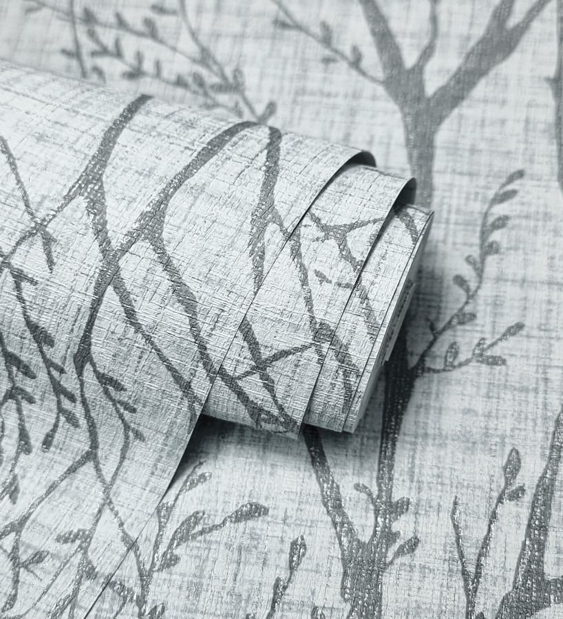 Papel pintado de ramas estilo nórdico tonos azules  Oregon Arboreal 683640