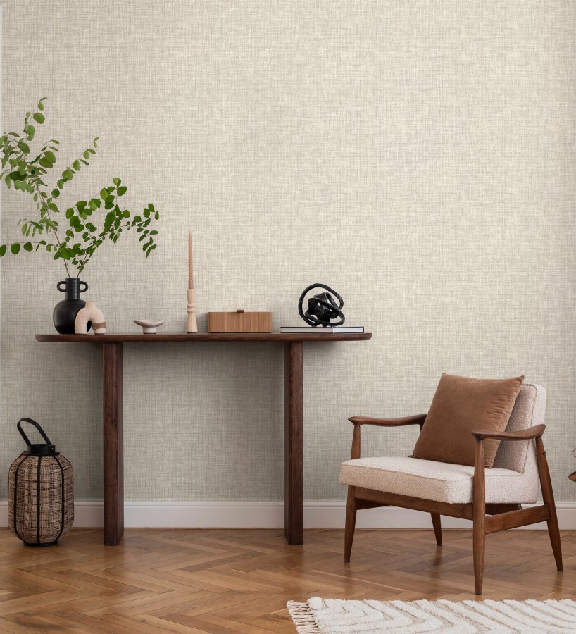 Papel pintado liso imitación tela tonos beige  Oregon Plain 683642