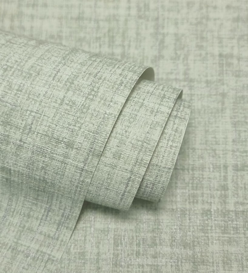 Papel pintado liso imitación tela tonos verdes  Oregon Plain 683643
