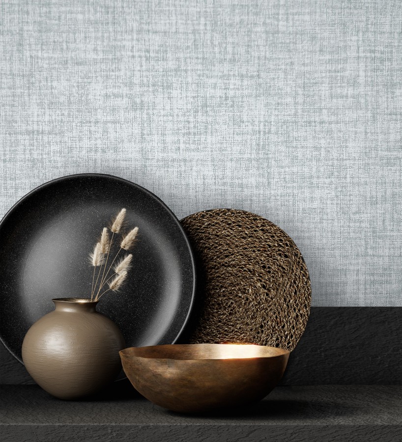 Papel pintado liso imitación tela tonos azules  Oregon Plain 683644