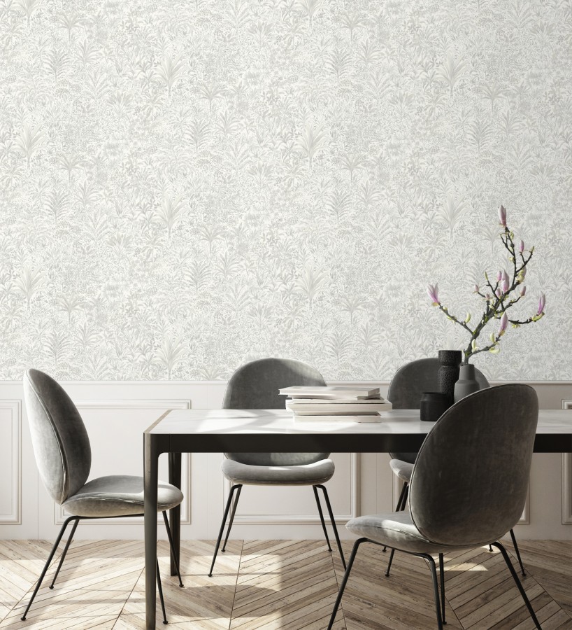 Papel pintado de selva tropical con hojas bordadas en relieve  Bali Paradise 683646