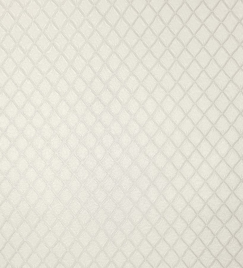 Papel pintado de rombos de capitone bordados en relieve tonos blanco roto  Kensington Quilted 683649