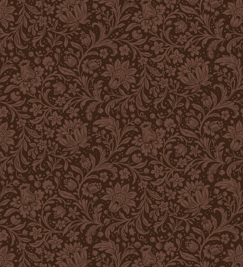 Papel pintado floral con hojas estilo vintage fondo rojo burdeos  Waverly Ornate 683666