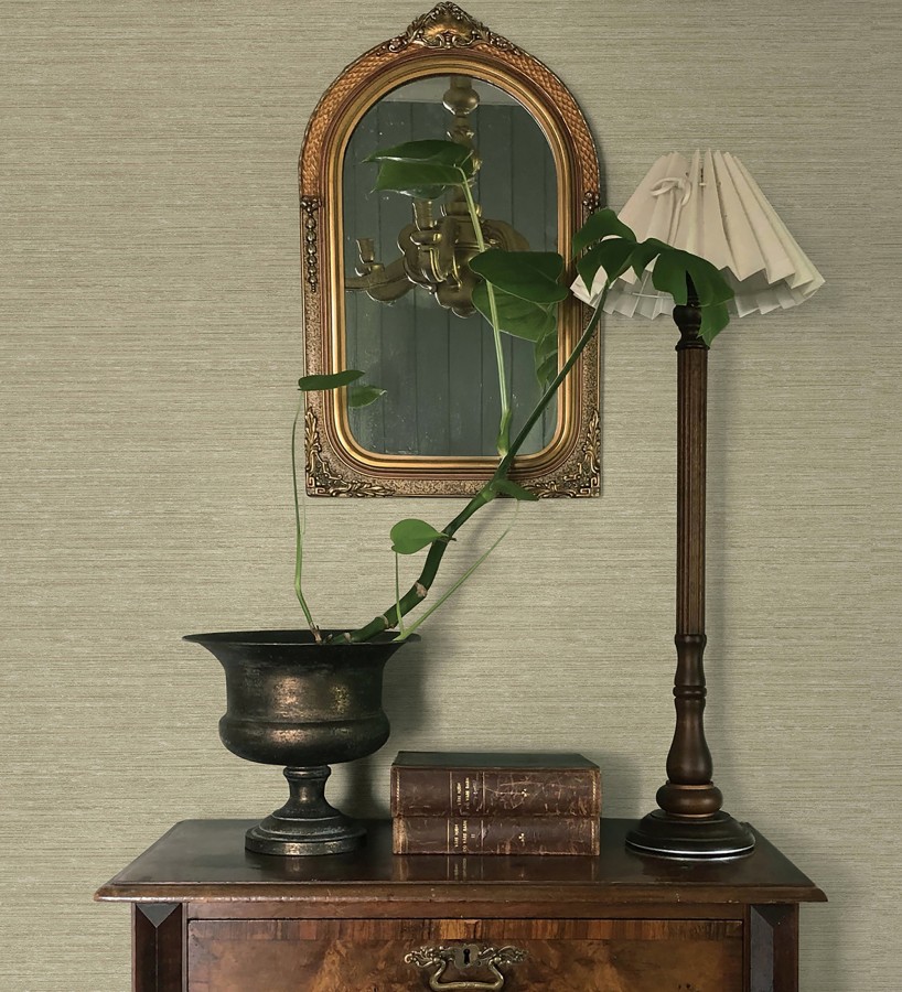 Papel pintado textura mixta lino y seda beige arena  Basilea Linen 683689