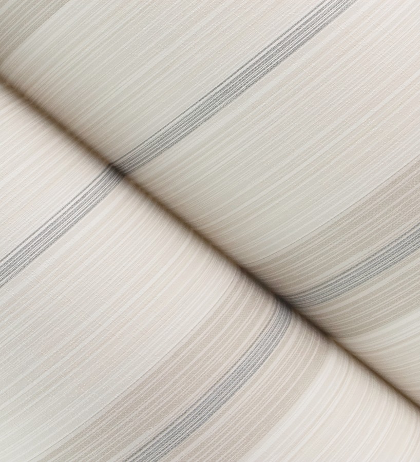 Papel pintado de rayas efecto lino natural texturado color gris visón  Clarendon Lined 683700