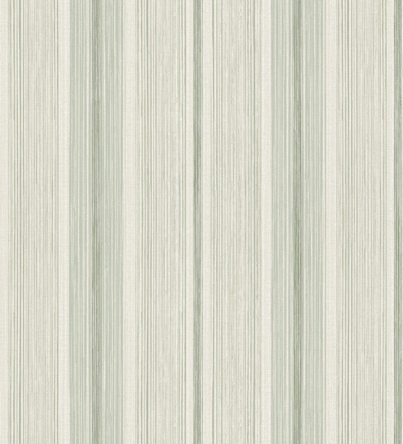 Papel pintado de rayas efecto lino natural texturado en color verde  Clarendon Lined 683703