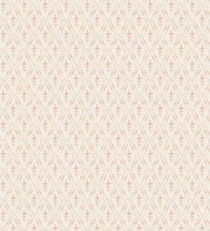 Papel pintado rombos sobre lienzo diseño ikat tonos coral Skye Trellis 683709
