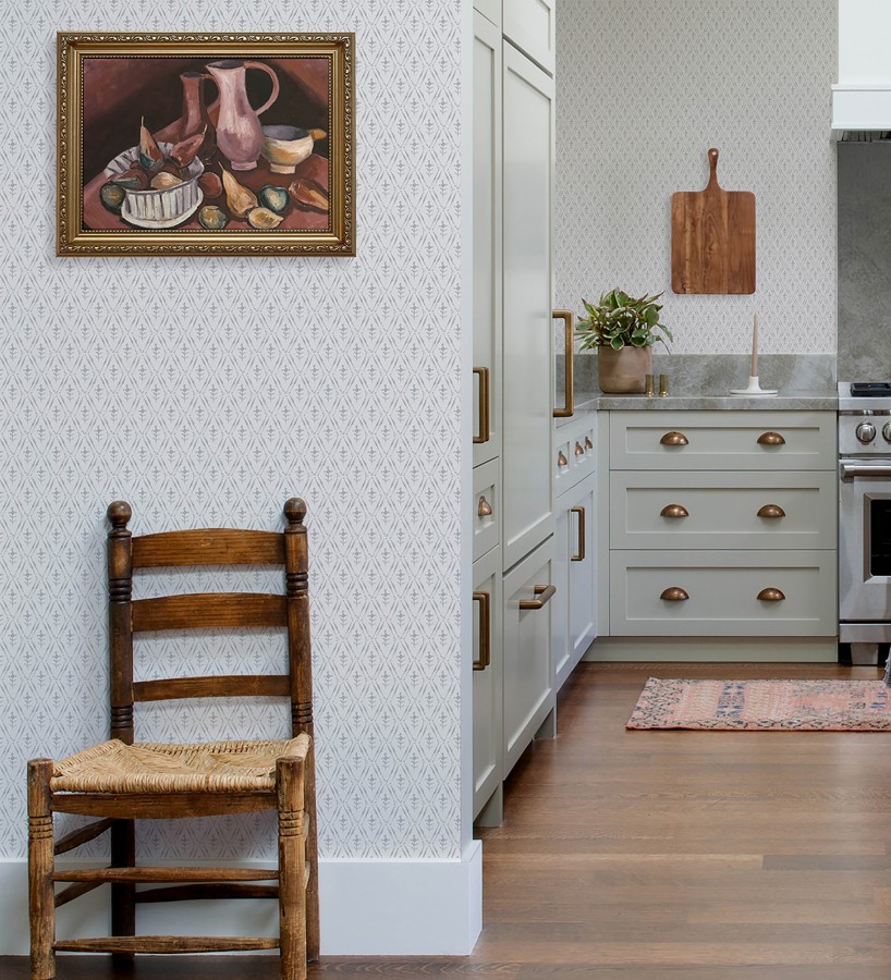 Papel pintado rombos sobre lienzo diseño ikat tonos gris oscuro  Skye Trellis 683711