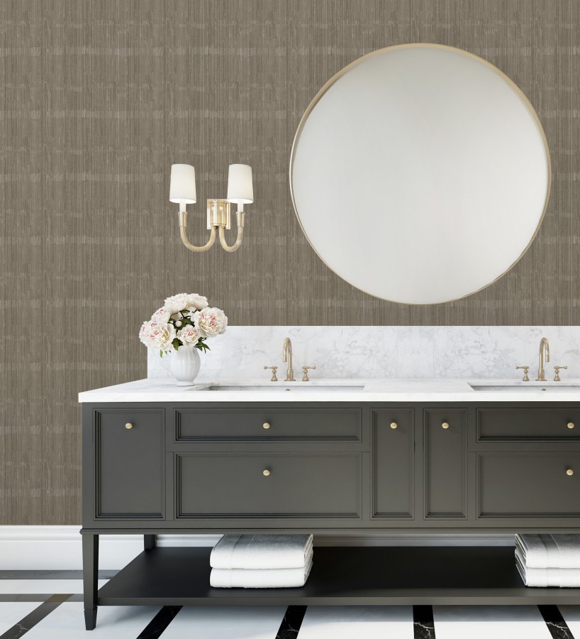 Papel pintado de seda vertical textura lisa color marrón  Bath Subtle 683724