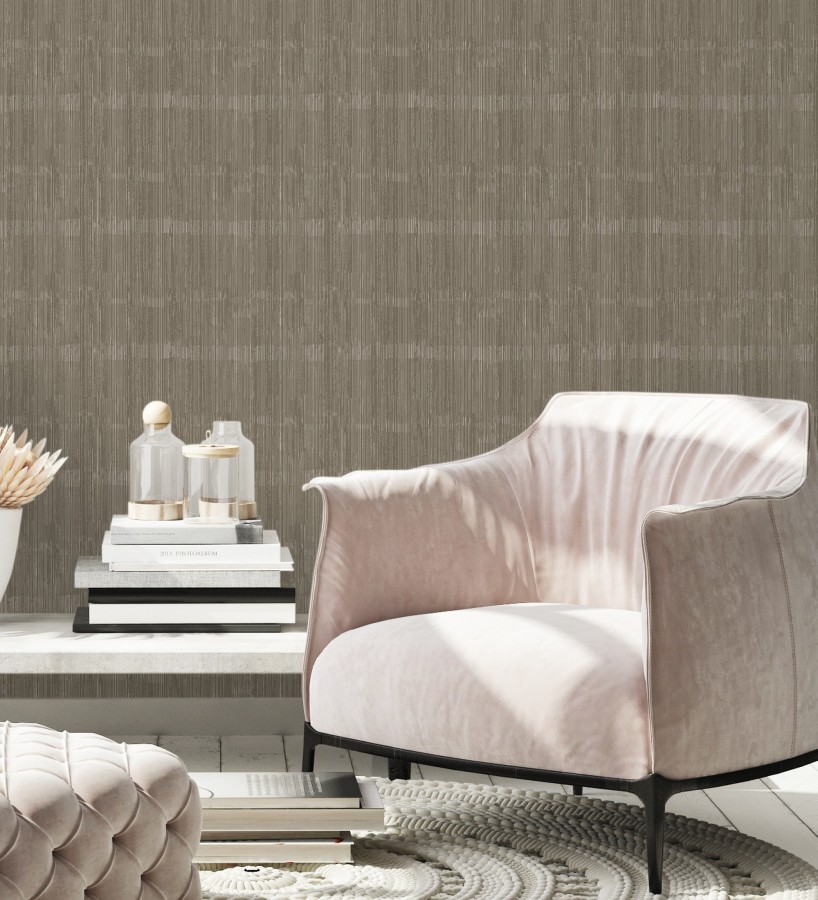 Papel pintado de seda vertical textura lisa color marrón  Bath Subtle 683724