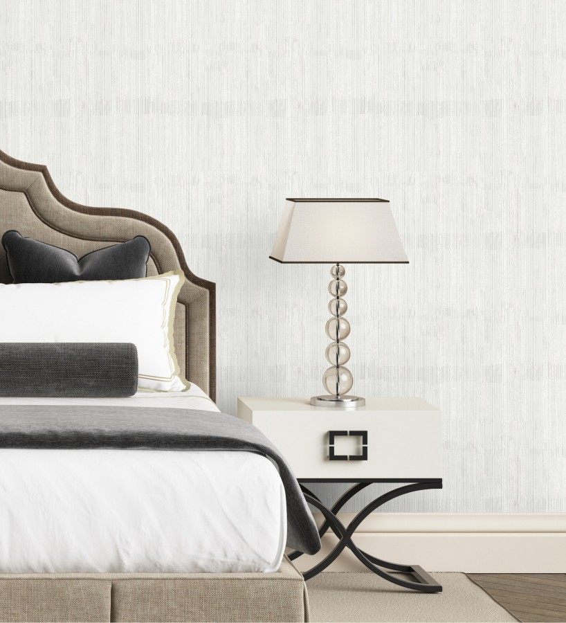 Papel pintado de seda vertical textura lisa color blanco  Bath Subtle 683725