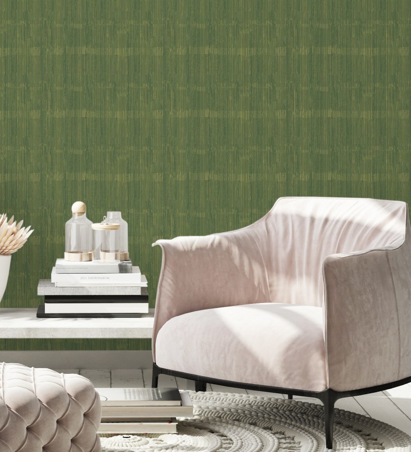 Papel pintado de seda vertical textura lisa color verde  Bath Subtle 683726