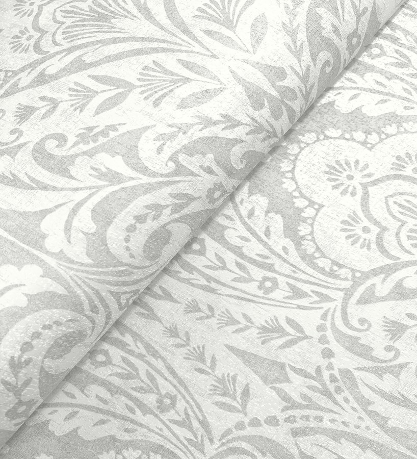 Papel pintado damasco étnico desgastado tonos gris visón  Clarendon Heritage 683741