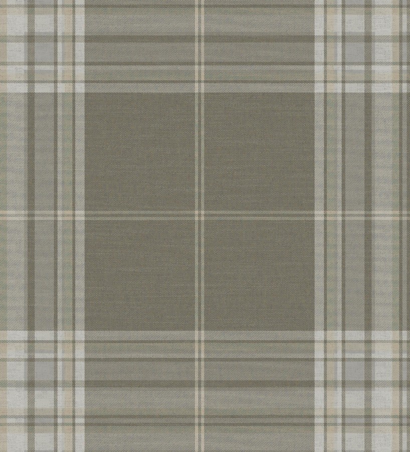 Papel pintado de cuadros escoceses con textura textil tonos visón  Edinburgh Glencheck 683744