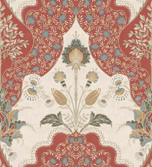 Papel pintado jardín teatral otomano fondo rojo Stowe Lacework 683750