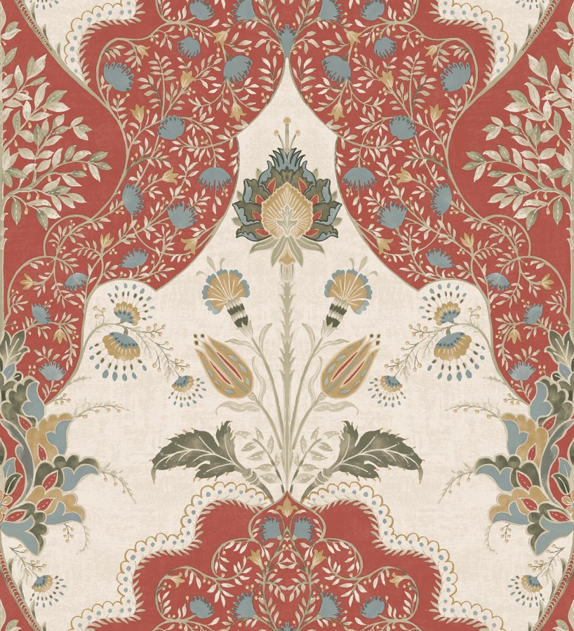 Papel pintado jardín teatral otomano fondo rojo  Stowe Lacework 683750