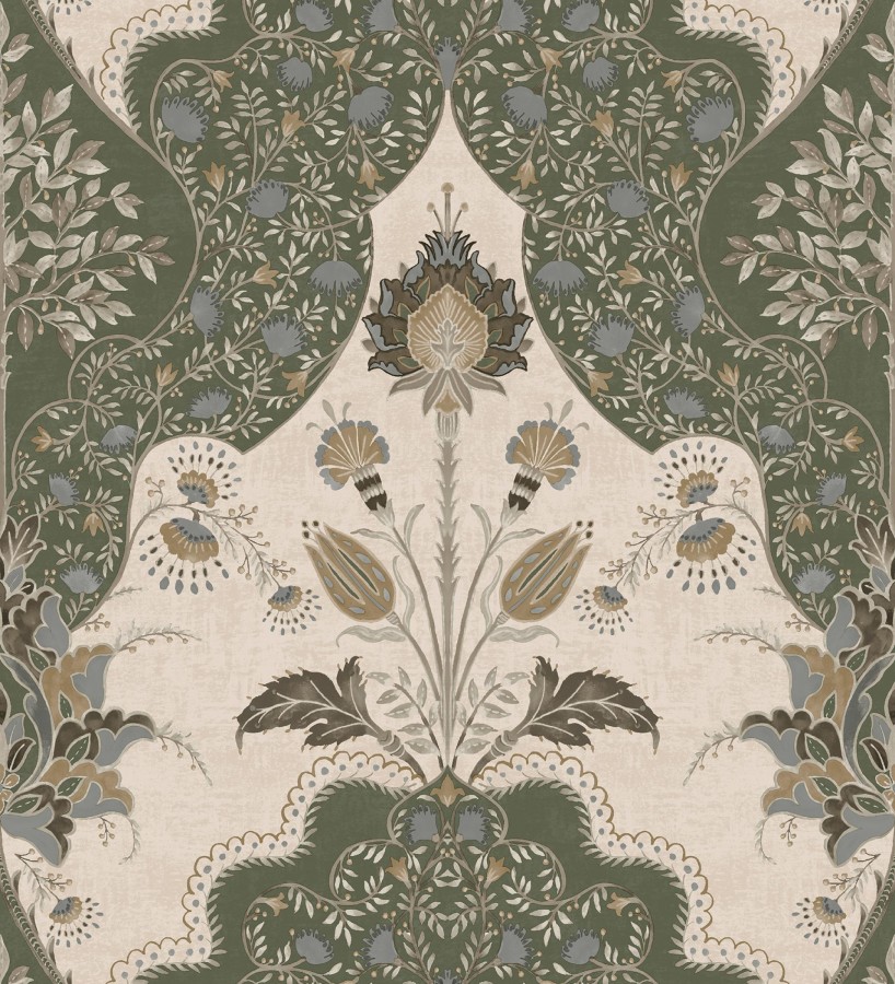 Papel pintado jardín teatral otomano fondo verde  Stowe Lacework 683751