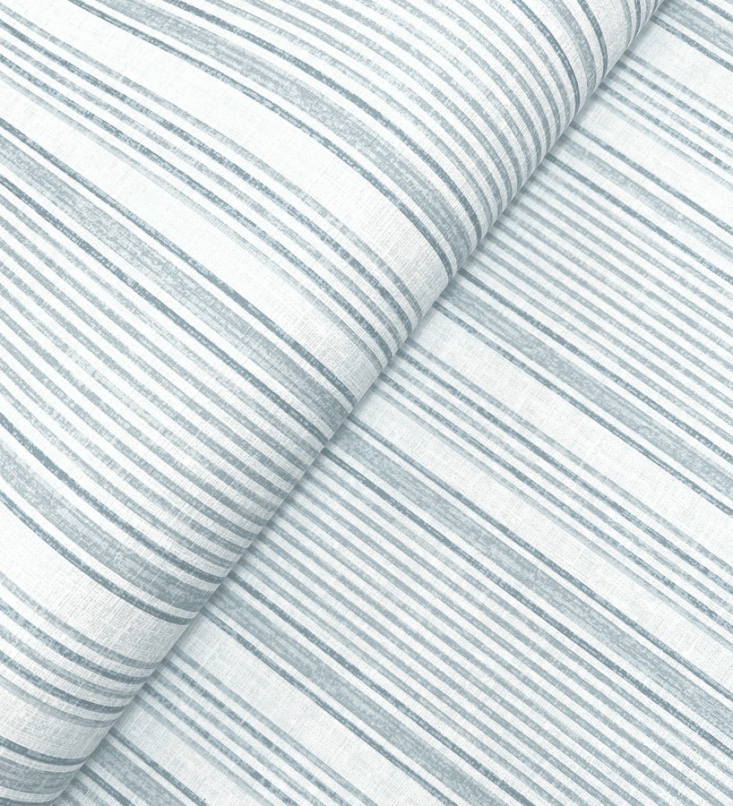 Papel pintado rayas denim efecto lino natural  Kensington Pinstripe 683753