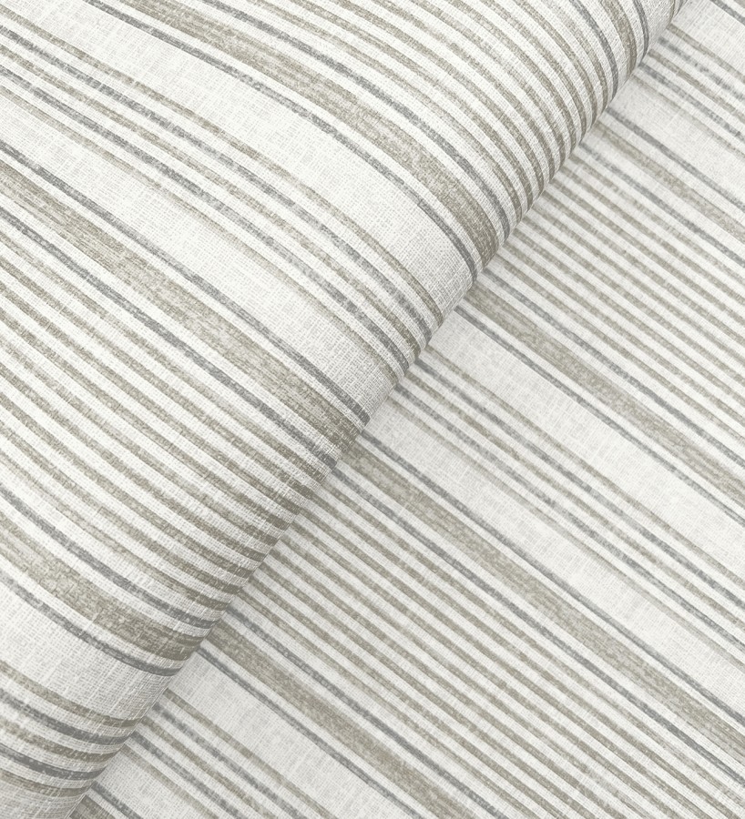 Papel pintado rayas lino gris piedra y arena  Kensington Pinstripe 683754