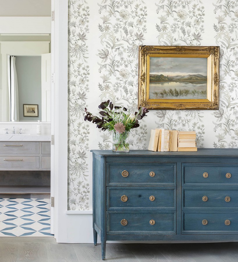 Papel pintado flores acuarela con colores beige y visón  Giverny Painterly 683760