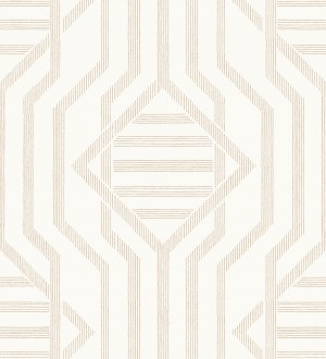 Papel pintado laberinto pictórico color arena Cambridge Symmetry 683764