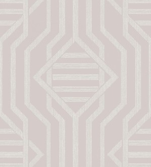 Papel pintado laberinto pictórico fondo rosa Cambridge Symmetry 683765