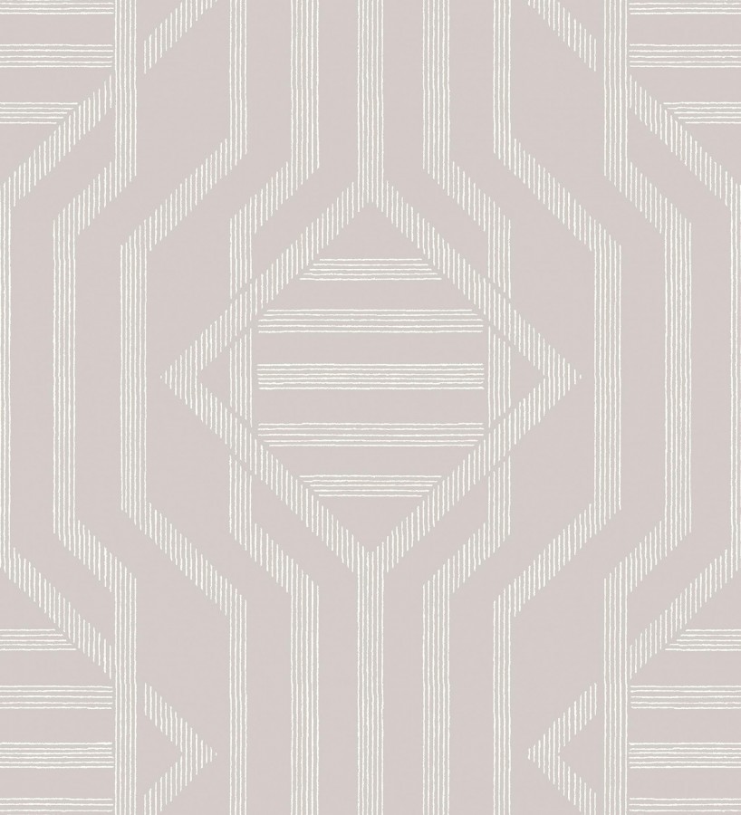 Papel pintado laberinto pictórico fondo rosa  Cambridge Symmetry 683765