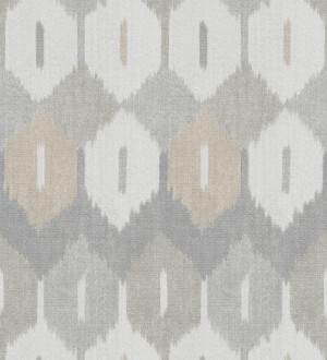 Papel pintado de rombos Ikat colores gris piedra y arena suave Samarkand Ikat 683769