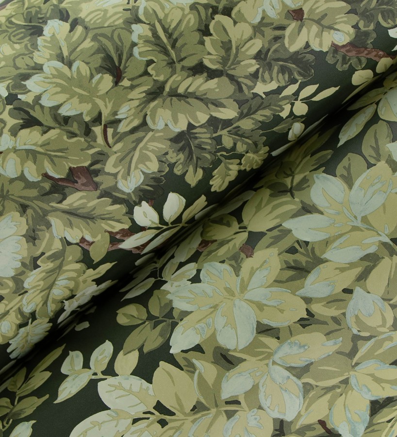 Papel pintado bosque frondoso tonos verde oliva  Cotswold Foliage 683776
