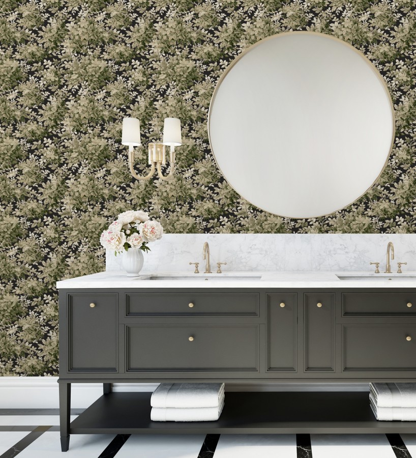 Papel pintado bosque frondoso tonos sepia  Cotswold Foliage 683777