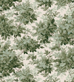 Papel pintado bosque frondoso tonos verde y crema Cotswold Foliage 683778