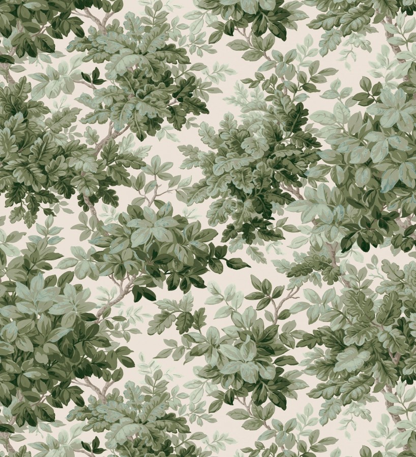 Papel pintado bosque frondoso tonos verde y crema  Cotswold Foliage 683778