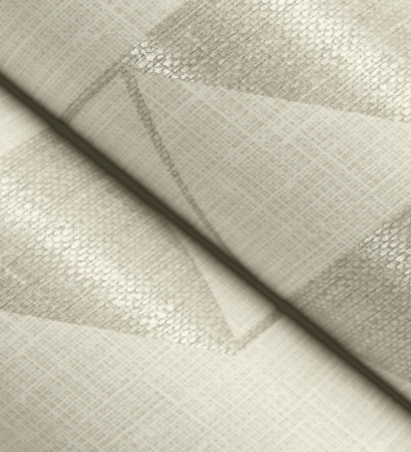Papel pintado estructura lineal con trama textil color beige tostado  Crystal Grid 683784