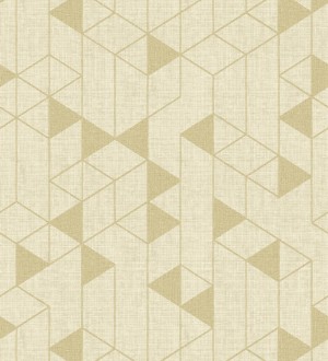 Papel pintado estructura lineal con trama textil color amarillo y oro Crystal Grid 683786
