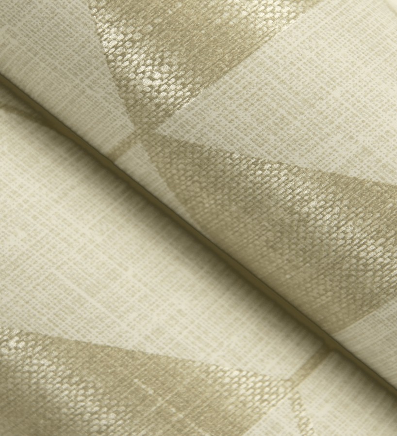 Papel pintado estructura lineal con trama textil color amarillo y oro  Crystal Grid 683786