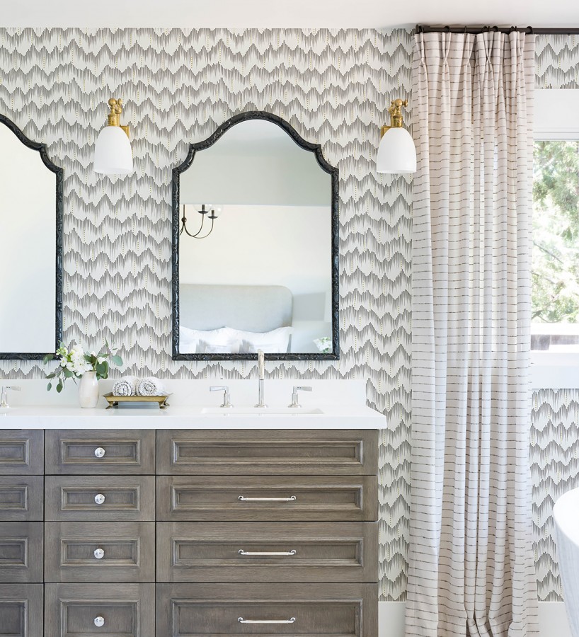 Papel pintado frecuencia de ondas naturales color visón  Misty Waves 683793